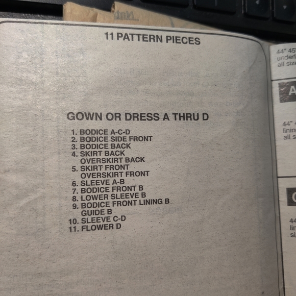 🗺 McCall's Evening Elegance Pattern 3010 Bridal, Formal Dancer, Costume Dresses - Picture 6 of 10